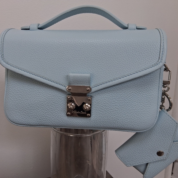 DUYP Melodie Cecile PETIT PARIS 15 Crossbody SatcheI Blue Togo Silver Hardware - Picture 10 of 10